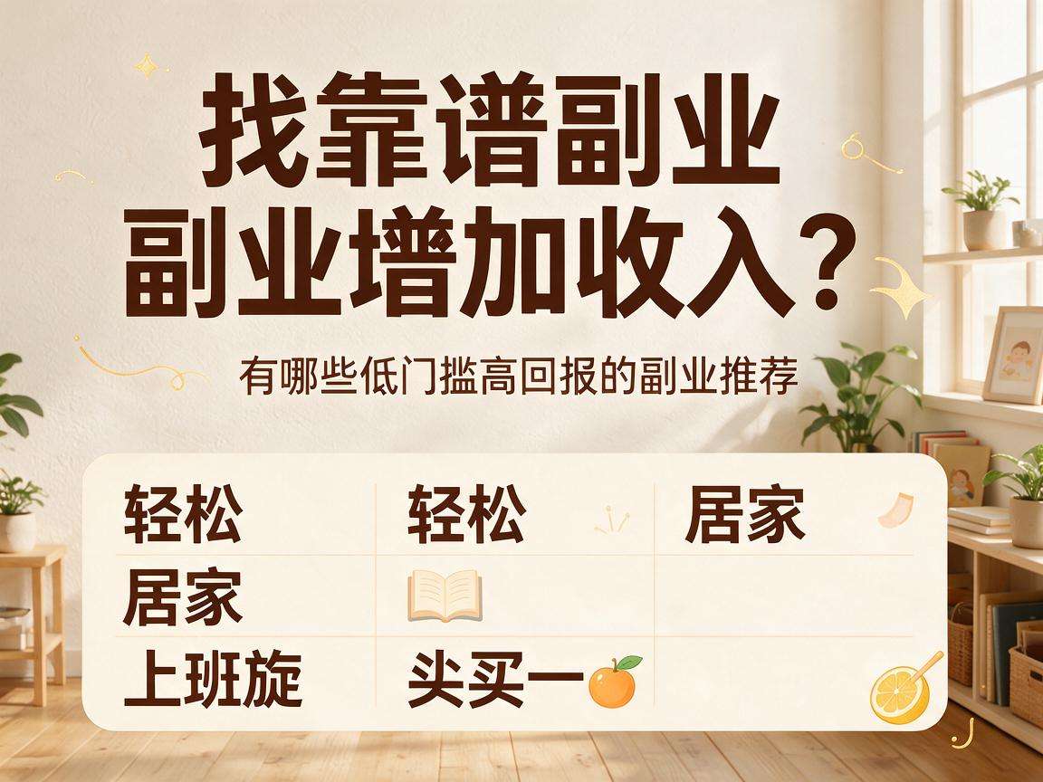 想找靠谱副业增加收入？有哪些低门槛高回报的副业推荐