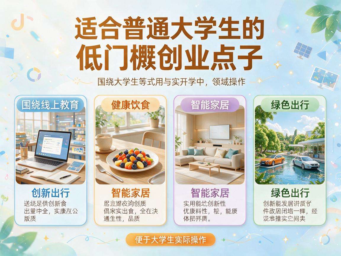 适合普通大学生的低门槛创业点子都有哪些可落地方向