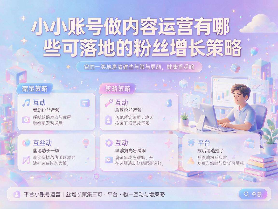 中小账号做内容运营有哪些可落地的粉丝增长策略