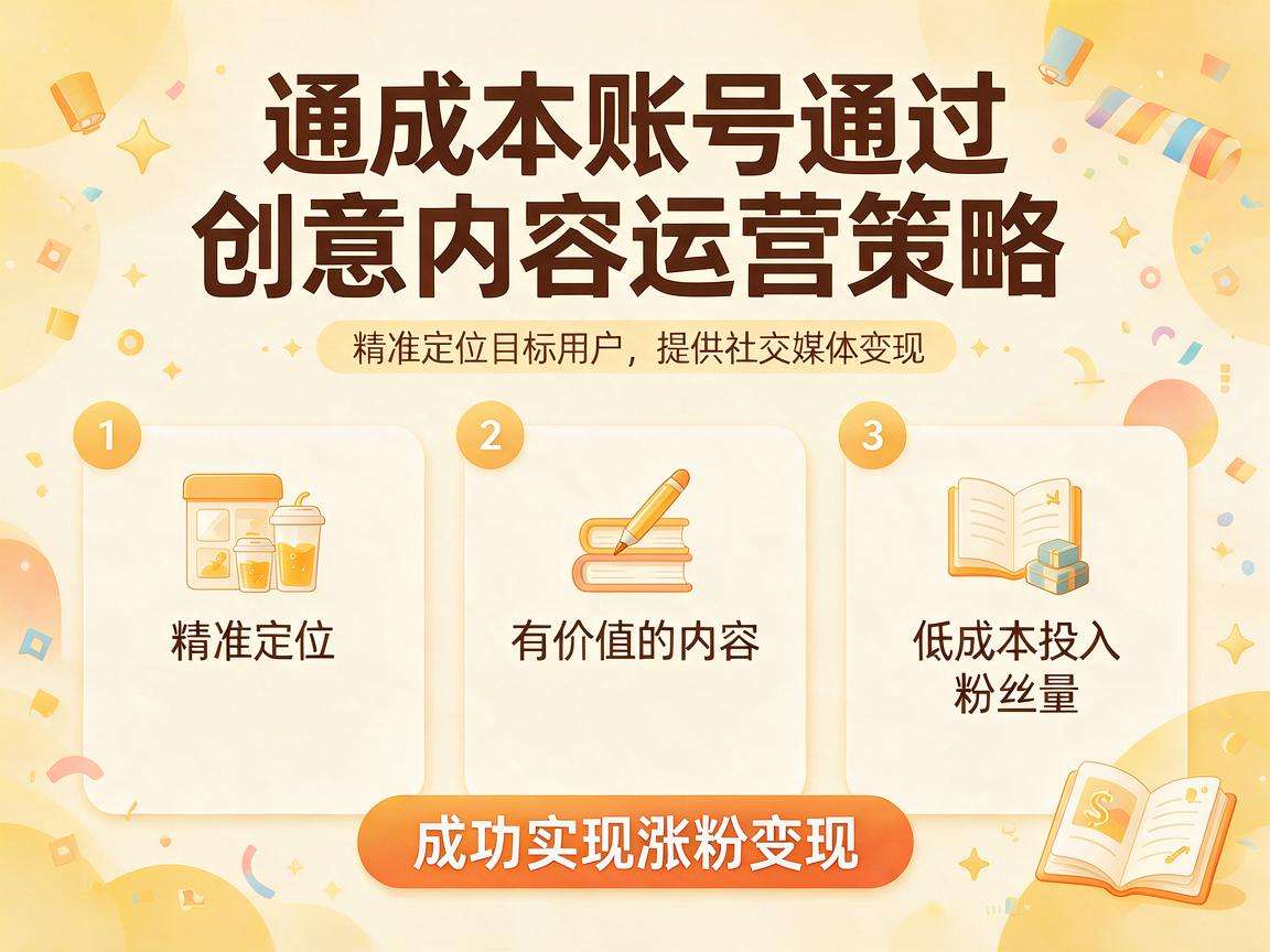 小成本账号怎么做内容运营方法才能快速实现涨粉变现
