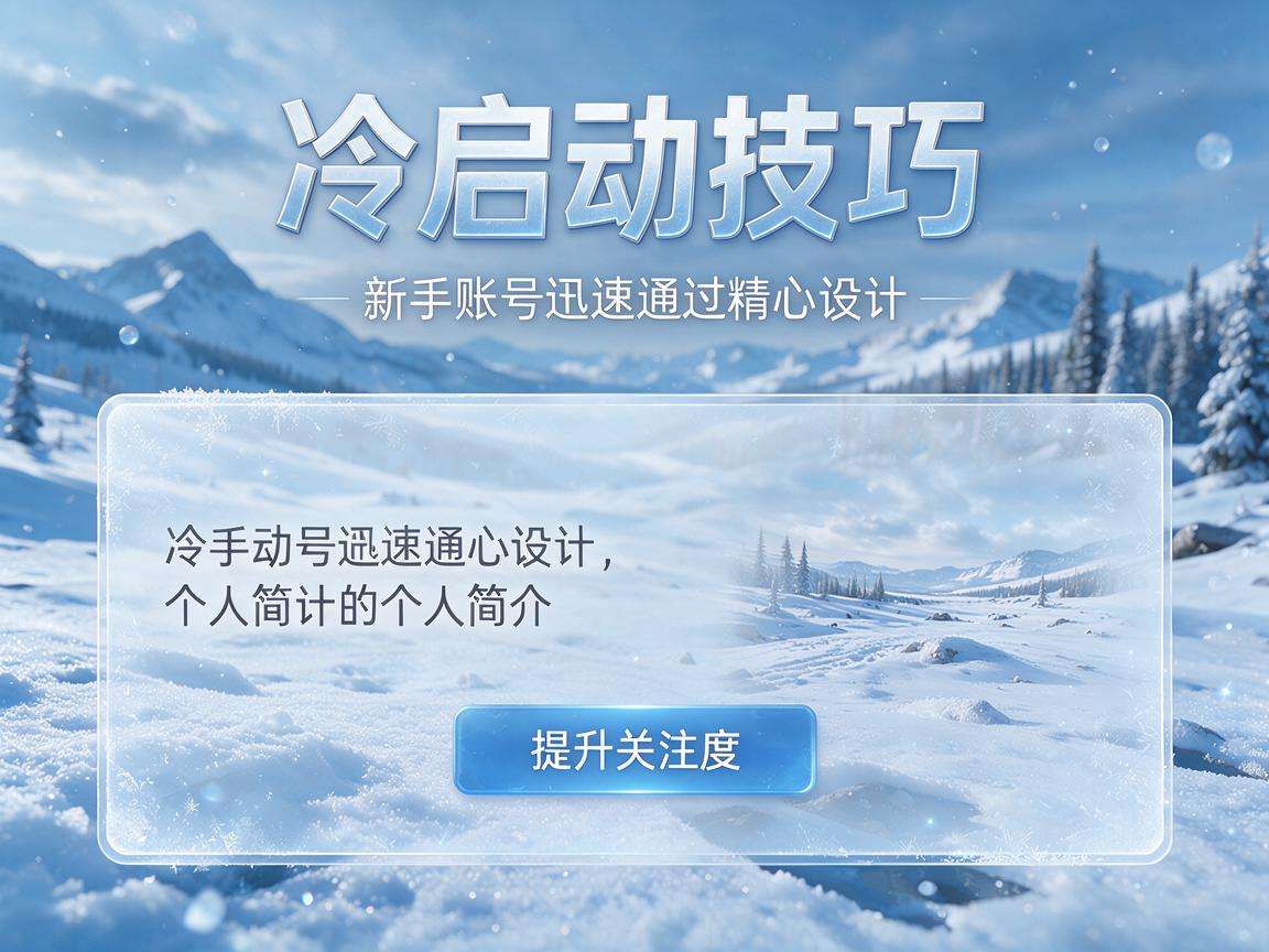 新手做账号冷启动有哪些能快速见效的实用技巧
