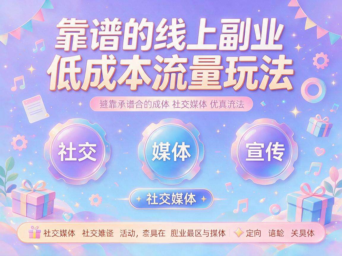 普通人想做线上副业有哪些靠谱的低成本流量玩法